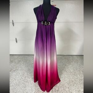 Beautiful silk purple gradient gown A.B.S by Allen B. Schwartz for any occasion.